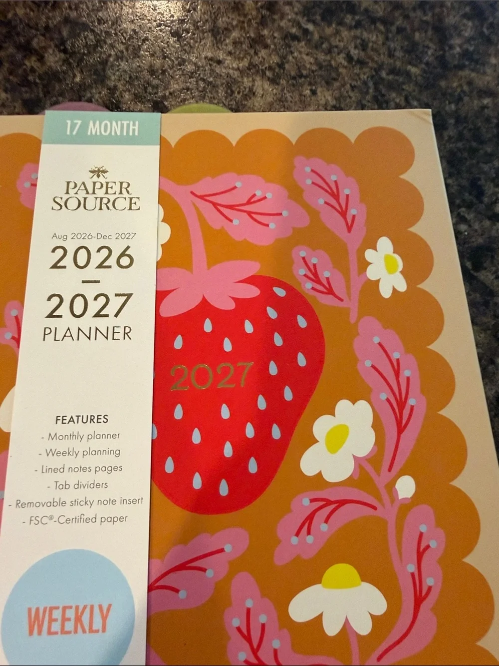 NWT Paper Source 17 month planner